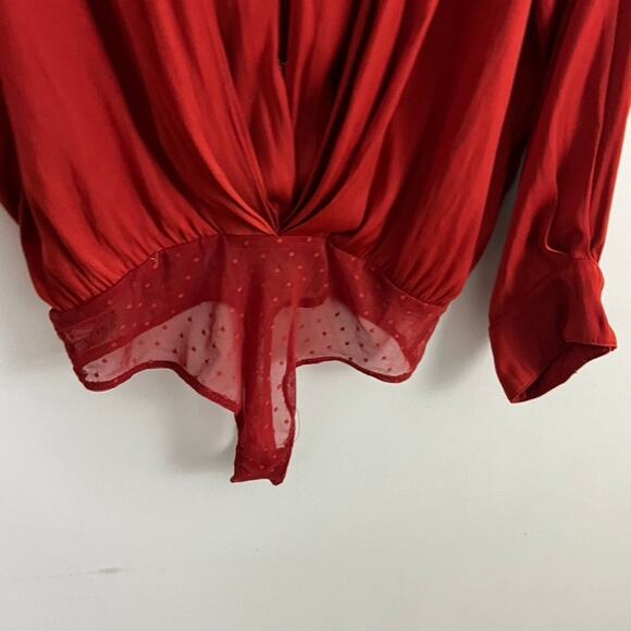 Intimately Free People Snap Plunging V Neck Terracotta Bodysuit Size Large - Picture 8 of 10